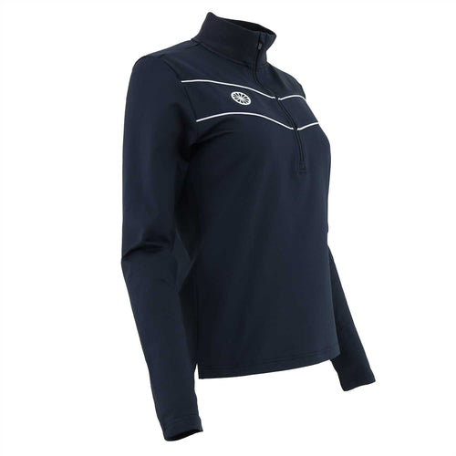 Baroda women chevron half zip sweater